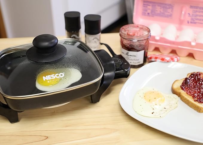 NESCO ES-08, Electric Skillet, Black, 8 inch, 800 watts