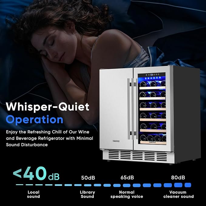 ORYMUSE 30" Stainless Steel Wine & Beverage Refrigerator - Dual Zone, Built-in/Freestanding with Upgraded Cooling - 30 Bottles & 110 Cans Capacity