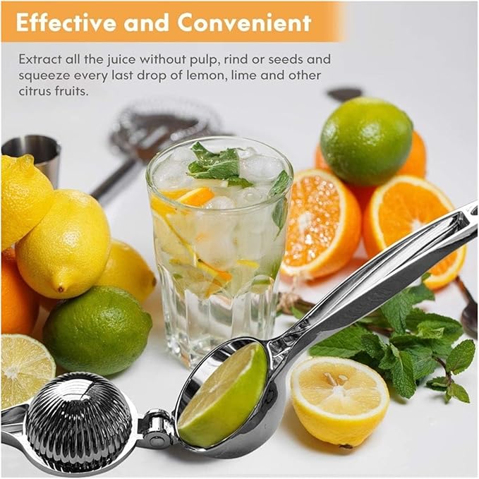 Manual Juicer Hand Press Stainless Steel Lemon Juicer Manual Citrus |-resistant Dishwasher-safe Squeezer |for Lemons Limes More(Lemon Squeez)