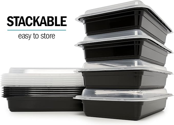 Igluu Meal Prep Containers Reusable (30 Pack) – Food Containers with Lids – Stackable, Microwave, Freezer & Dishwasher Safe – 28oz – 1 Compartment – BPA-Free