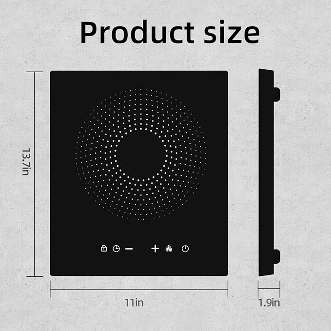 1700W Portable Induction Cooktop,Electric Induction Cooker and Burner,Countertop Hot Plate with 10-Level Adjustment,3-Hour Timer,Smart Touch Cooktop,and Safety Lock Feature,Black