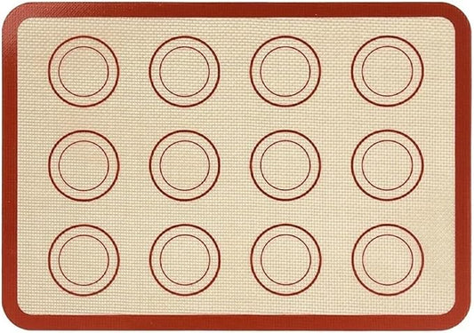 1 Piece Silicone Baking Mat Non Stick Heat Resistant Oven Liner Sheet for Cookie Macaron Bread Tool(Red 30x21cm)