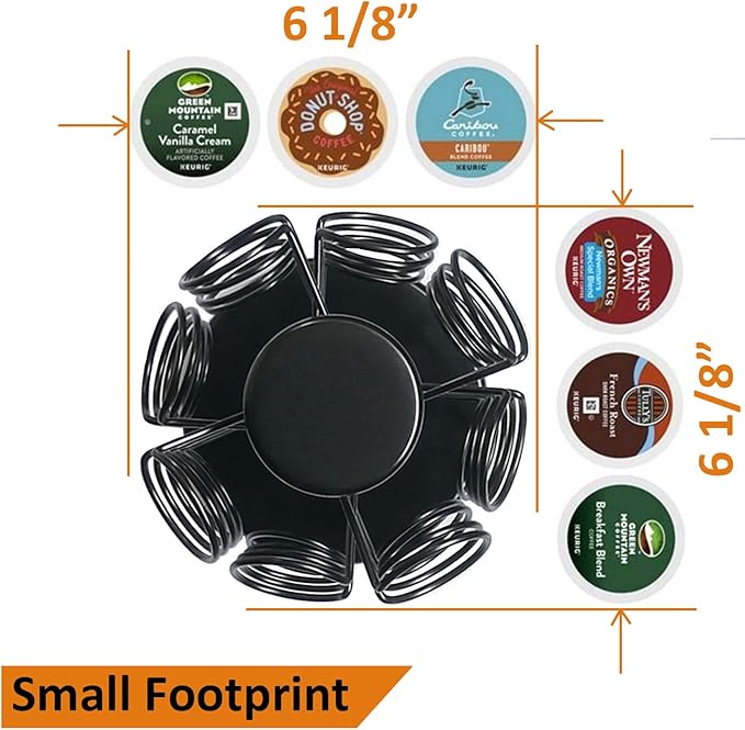 BLACKSMITH FAMILY Capacity of 32 Pods K Cup Holders,K Cup Holder, K Cups Holder,K Cup Carousel, Coffee Pods Holder Storage Organizer Stand,No Assembly Required,Black