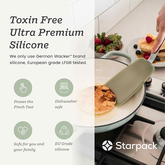 Starpack 'Flex & Flip' Flexible Silicone Turner Spatula Set (3 Pcs) - High Heat Resistant Spatulas for Cooking Egg 600°F - Silicone Pancake Turner Spatula, LFGB Grade Non Stick Rubber Kitchen Utensils
