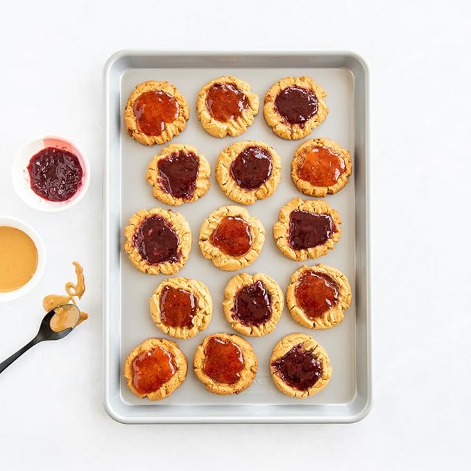 Nordic Ware Brilliant™ Colorful 3-Pc Baking Set, Nonstick made without PFAS or PTFE for safe cooking; Reinforced steel rim prevents warping; Includes Half Sheet, Quarter Sheet, and Eighth Sheet