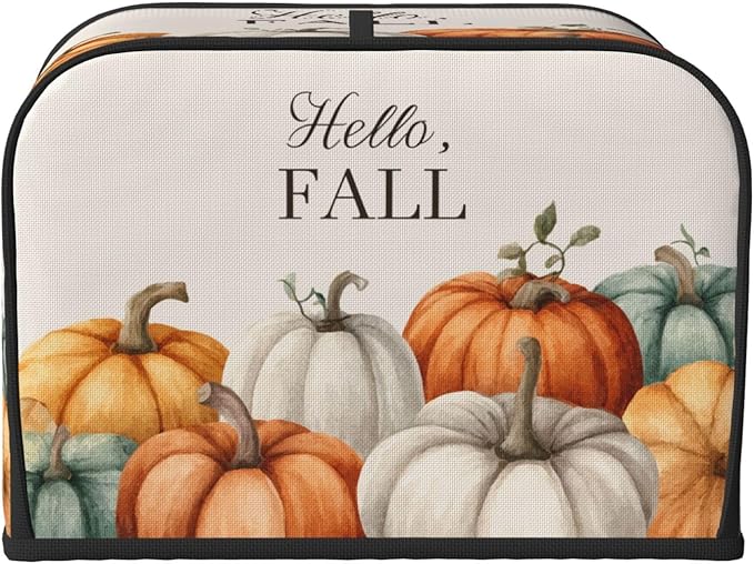 Toaster Cover 4 Slice Pumpkin Fall Autumn Thanksgiving Kitchen Small Appliance Covers with Pockets Dust and Fingerprint Protection