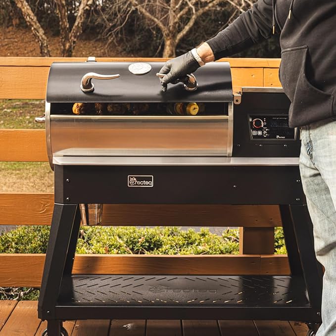 recteq Patio Legend 400 Pellet Smoker Grill, Pellet Grill with Wifi & App Connectivity, Outdoor Smokers Grills, Temp Range 180° to 700+°, Searing Essentials Bundle