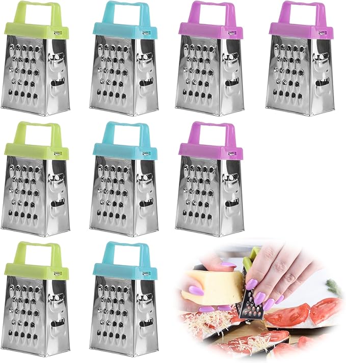 9PC Mini Cheese Grater, Box Grater and Multi Functional Vegetable Slicer for Vegetable Grater Food Shredder Lemon Zester Kitchen Small Graters, Kitchen Tools for Cheese Gingers Potatoes