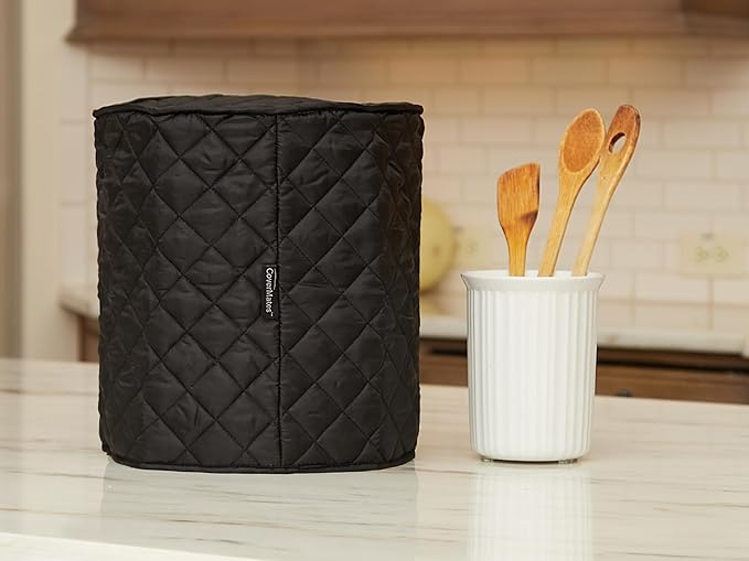 Covermates Keepsakes Bread Maker Cover – Quilted Appliance Protector for Dough Makers – Dust & Stain Resistant, Washable Slip‑On Design for Countertop Storage, Black