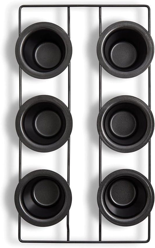 Mrs. Anderson's Baking 6-Cup Popover Pan, Carbon Steel with Non-Stick Coating, PFOA Free, 15.75 x 9 x 2.25-Inches