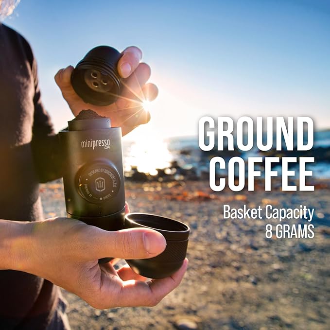 WACACO Minipresso GR, Portable Espresso Machine, Compatible Ground Coffee
