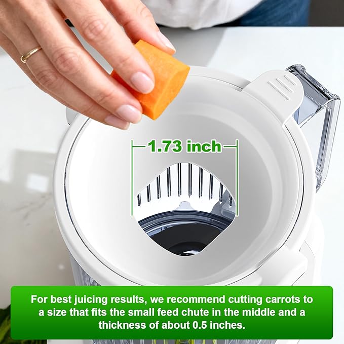 Masticating Juicer Attachment for KitchenAid Stand Mixer, 4.9" Large Feed Chute Fit Whole Vegetables & Fruits, Slow Cold Press Juicer Includes 2 * 32oz Capacity Cups, Juicer Attachment for Kitchen Ai