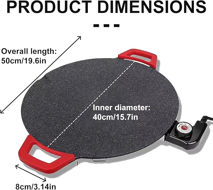 Non-Stick Electric Indoor Grill Pan - 1500w Portable Electric Korean Bbq Grill, Multifunctional Nonstick Smokeless Round Griddlewith Temperature Control,Include Oil Brush,Food Tongs