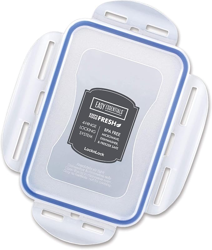 LOCK & LOCK Easy Essentials Food Storage lids/Airtight containers, BPA Free, 14 Piece - Tall Rectangle, Clear