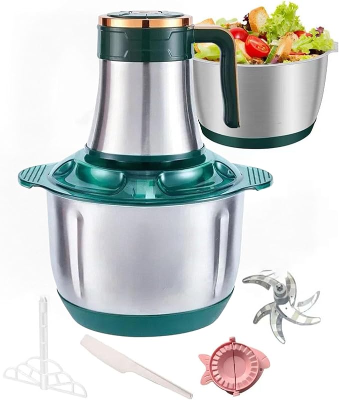 Electric Meat Grinder, 500W 5-Speed 5L Stainless Steel Food Processor, Multifunctional for Dough, Meat, Nuts & Vegetables, Hand Wash Only with Detachable Parts