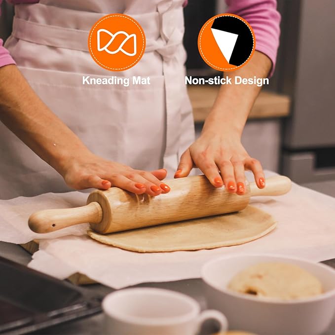 uxcell 11.8IN x 7.9FT Silicone Baking Mat Rolls, Heat Resistant Baking Mats, Non-Stick Pastry Mats, Non-Slip Countertop Mats, Refrigerator Liners Beige