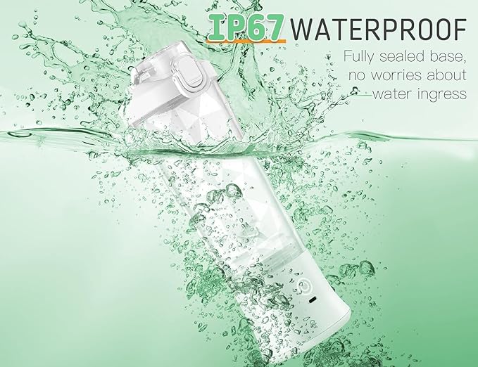 Portable Blender for Smoothies Shakes Juice, 20 Oz for Gym Home Office Travel, Personal Small Mini Glass Mixer, with 6 Blades 150W USB Rechargeable Electric Handheld Blender Cup Bottle