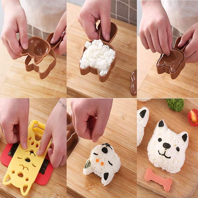 Sushi Making Kit Rice Ball Molds Bento Accessories Sandwich Cutters for Kids Kitchen Tools for Baby Kids Meal
