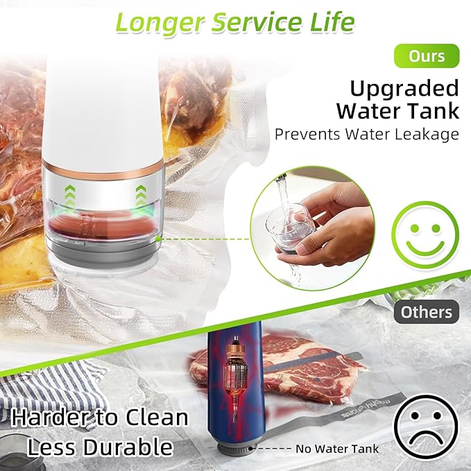 Compact Vacuum Sealer for Food Sealer, Handheld Portable Vacuum Sealer Machine for Food Storage, Recharge Food Vacuum Sealing for Kitchen Travel Fridge Meal Prep, Gifts for Mom, Wife, Chef & Camping