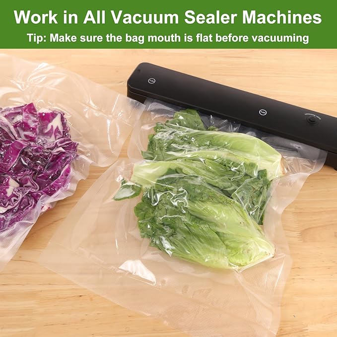 Moretoes Vacuum Sealer Bags, 3 Rolls 11" x 33' Food Vac Bags for Food Storage Saver, Commercial Grade Bag Rolls, BPA Free, Customized Size Bag for Sous Vide Cooking or Meal Prep
