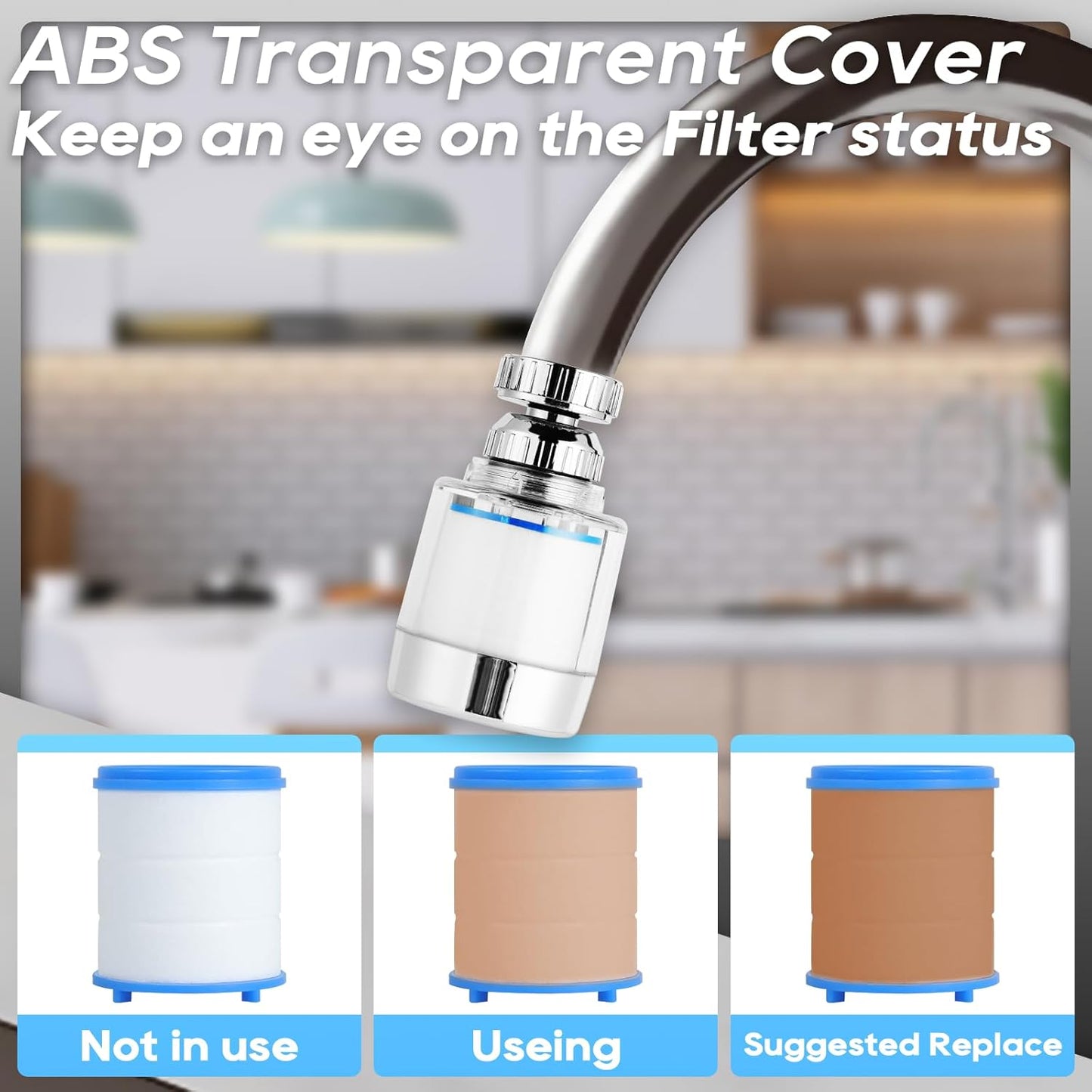 Rotating Faucet Extender Sink Aerator, Sink Filter Water Faucet, 360 ° Faucet Extender, With Universal Converter, Swivel Multifunctional Robotic Arm for Home Kitchen Bathroom - 2 Pcs