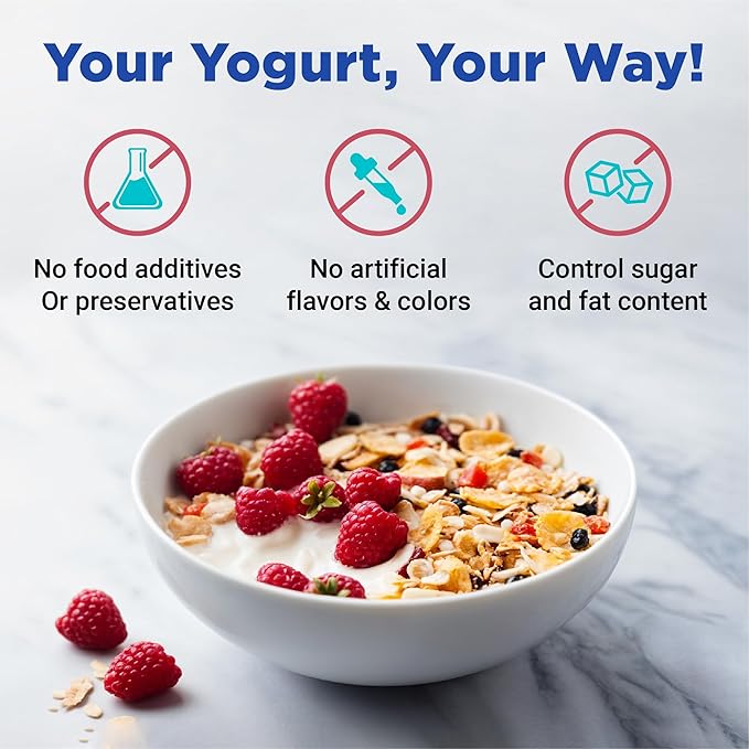 Ultimate Probiotic Yogurt Maker with Adjustable Time & Temperature Control, Make Trillions of Probiotics for Better Gut Health, Two 1-Quart Containers for Larger Batches, ULTIMATE LIFETIME WARRANTY