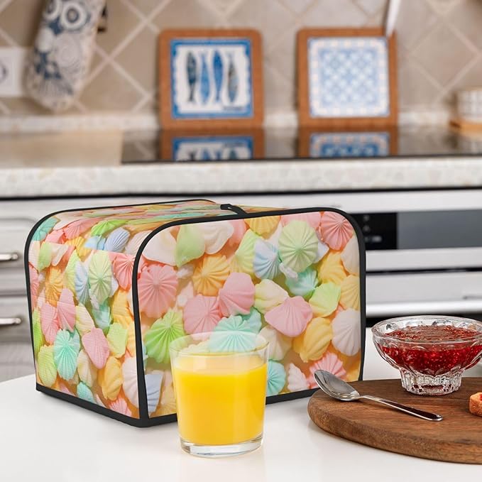 Cute Candy Gummy Covers for Toasters 4 Slice,Cute Funny Bread Machine Cover with Handle,Washable Stain Resistant Kitchen Small Appliance Cover Dining Decor