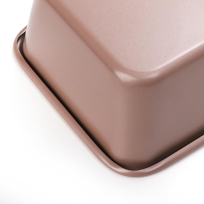 Elsjoy 4 Pack Non-Stick Loaf Pan, 9.5 x 5.5 Inch Champagne Bread Loaf Pans Carbon Steel Bread Tin Set for Baking, Metal Bakeware for Bread, Meatloaf, Cake