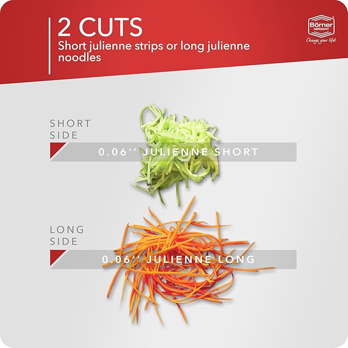 BORNER Roko PowerLine | Vegetable Grater Börner - Quality Made in Germany, Color:Red