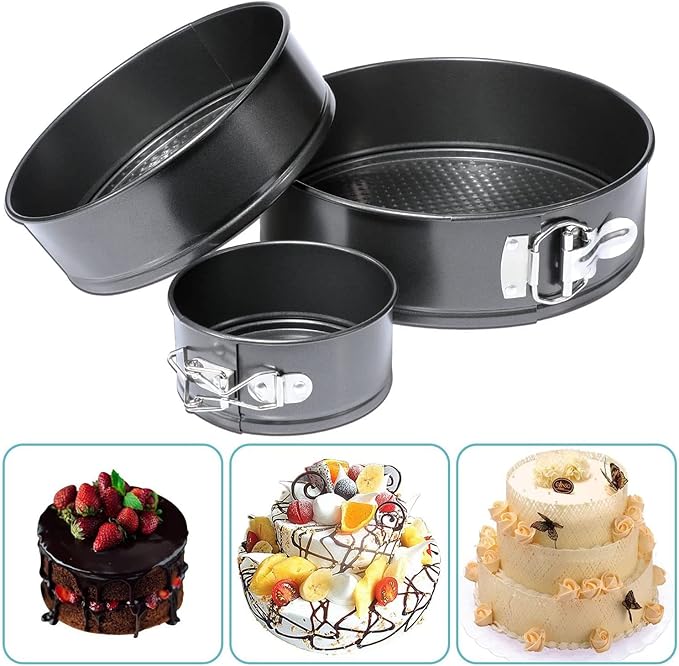 Cake Pan Set, Round Cheesecake Pan, Nonstick Cake Pan with Removable Bottom for Cheesecakes, Yogurt Cakes, Mousse, Coffee Cakes (24/26/28)