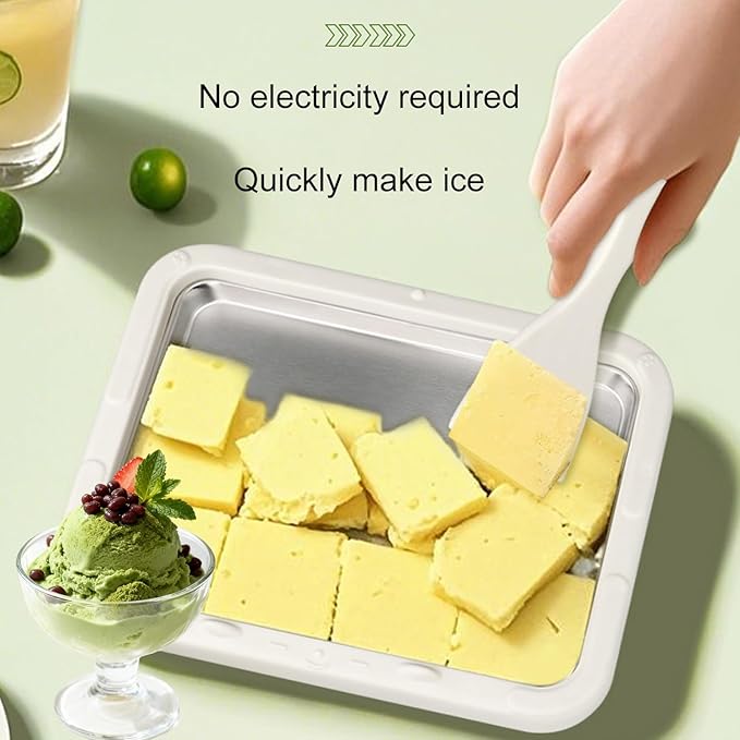 Rolled Ice Cream Maker Kit, At-Home Instant Freeze Plate with 2 Scrapers, 9×7 inch, DIY Stainless Steel 304 Homemade Iced Tray (pink)