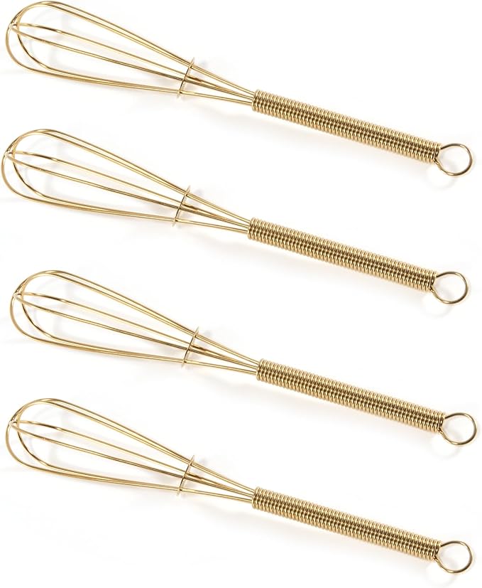 GEPOR Mini Whisks 5 inch 4Pcs Gold