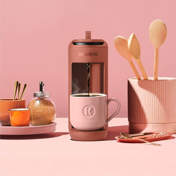 Keurig K-Mini Mate Single Serve K-Cup Pod Coffee Maker, Brews Up to 12 oz Cup, Compact Portable Coffee Machine for Small Spaces, Great for Dorms & Offices, Red Rocks