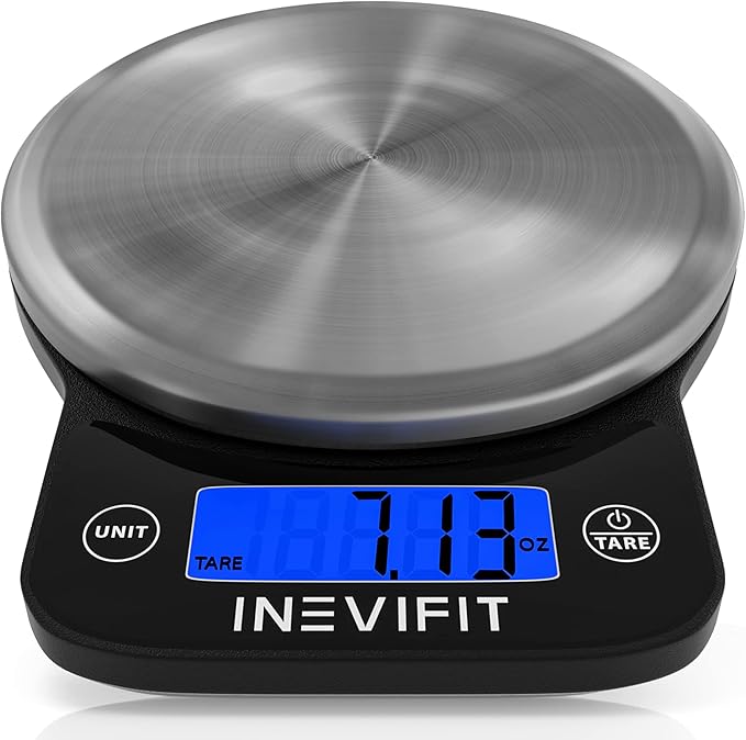 INEVIFIT Bathroom Scale & Digital Kitchen Scale Fitness Bundle, Complete Body Composition and Nutrition Tracking Solution with Batteries Included