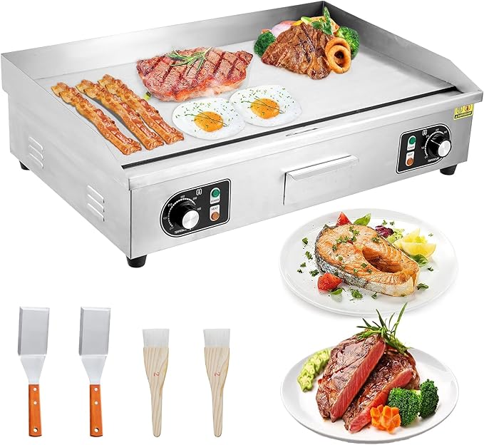 GarveeTech 14 in Electric Griddle for Perfect Cooking - Non-Stick Grill Plate, Adjustable Temperature Control 122°F-572°F, High Power 1600W, Commercial Grade, Easy Cleaning.