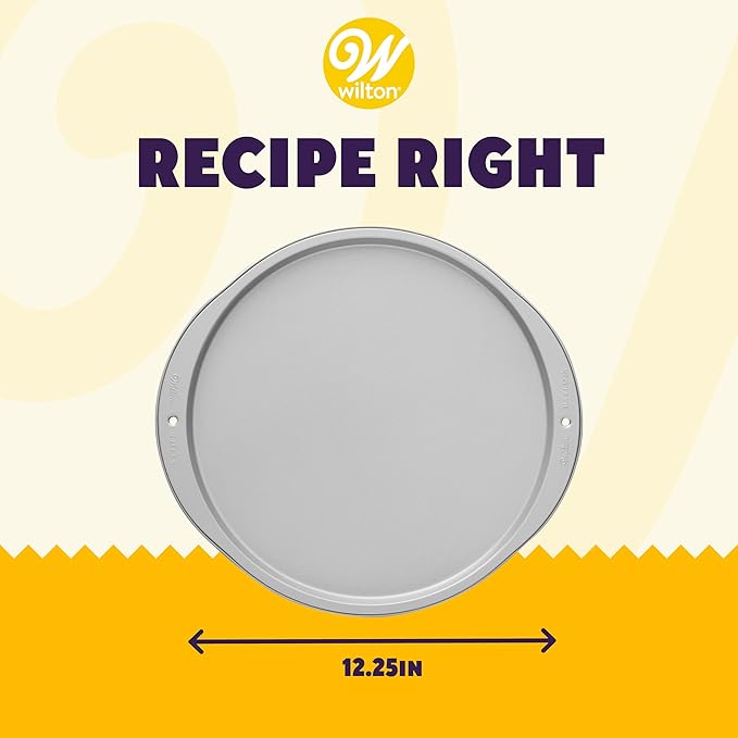 Wilton Recipe Right 12-Inch Pizza Pans, 2-Piece Set, Steel
