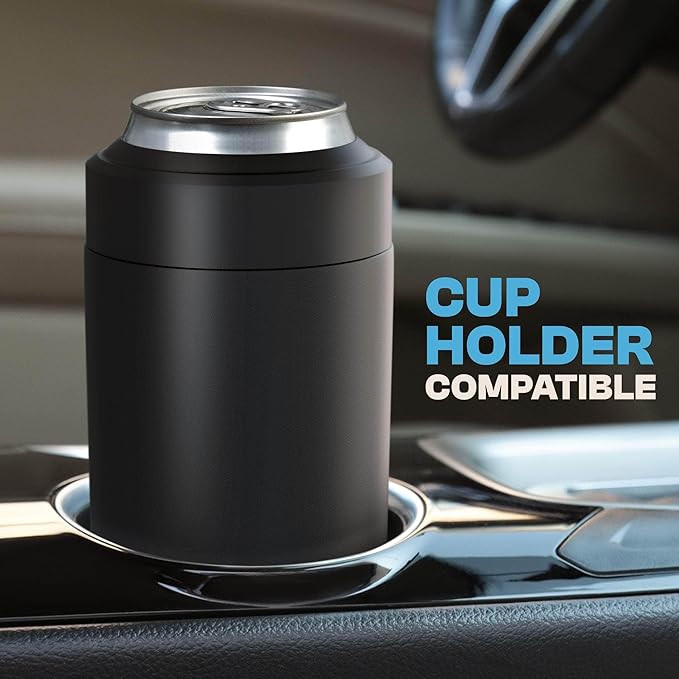 Frost Buddy Universal Can Cooler - Fits all - Stainless Steel Can Cooler for 12 oz & 16 oz Regular or Slim Cans & Bottles - Stainless Steel (Party Peeps)