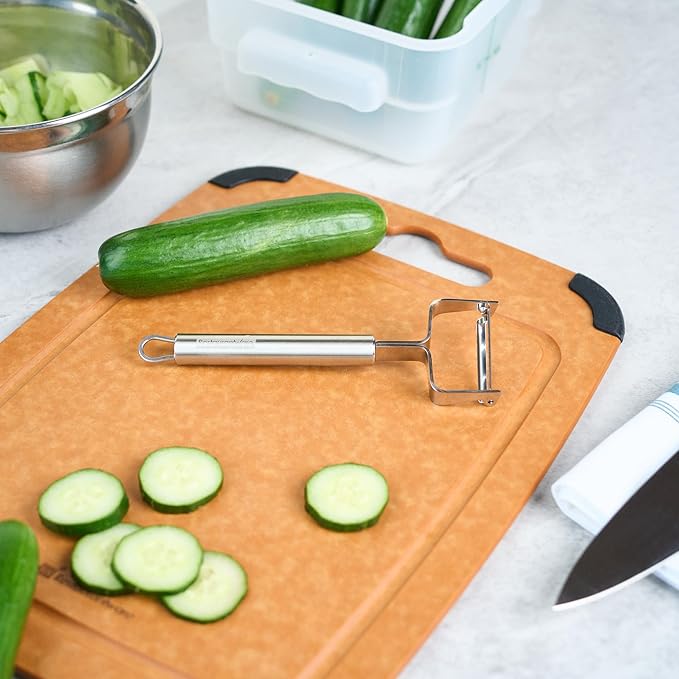 Restaurantware-German Standard 6.6 Inch Vegetable Peeler, 1 Y Peeler For Potato - Ultra Sharp Blade, Ergonomic Handle, Stainless Steel, Dishwashable, For Fruit, Zucchini, Carrot, Or, More