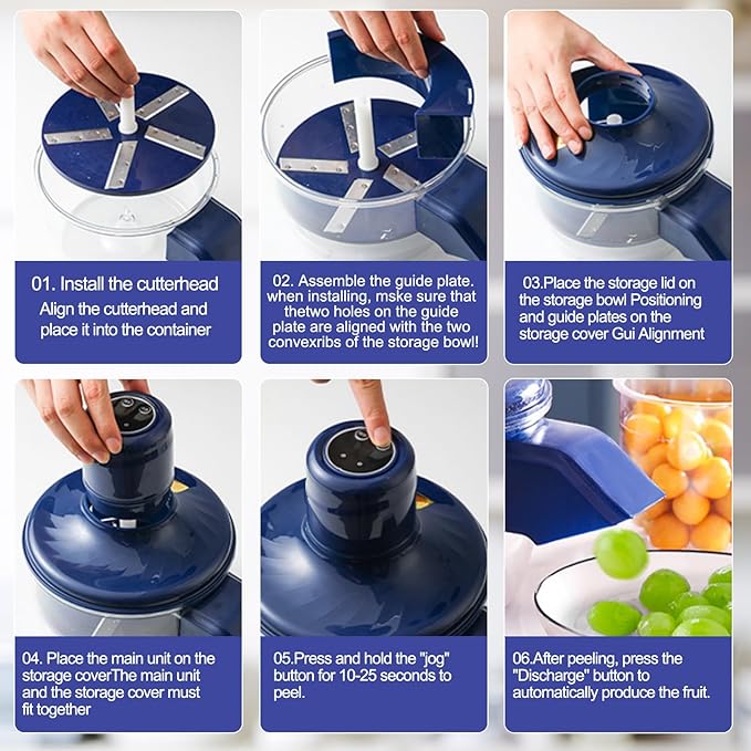 Automatic Grape Peeler Machine, Electric Garlic & Cherry Tomato Peeler Skin Remover Tool for Small Fruits - Rechargeable Electric Fruit and Peeler Suitable for home kitchens(Blue-1PC)