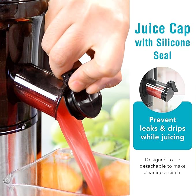 Shine Kitchen Co SJV-107-A Cold Press Slow Masticating Juicer, Stainless Steel