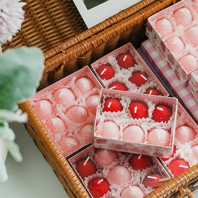 2 Set 4 Cavity 3D Strawberry Chocolate Mold Fruit Resin Molds Scented Candle Making Molds Strawberry Silicone Mold for Baking Dessert Molds Ice Cube Jello Cake Chocolate Truffle Mold Pastry
