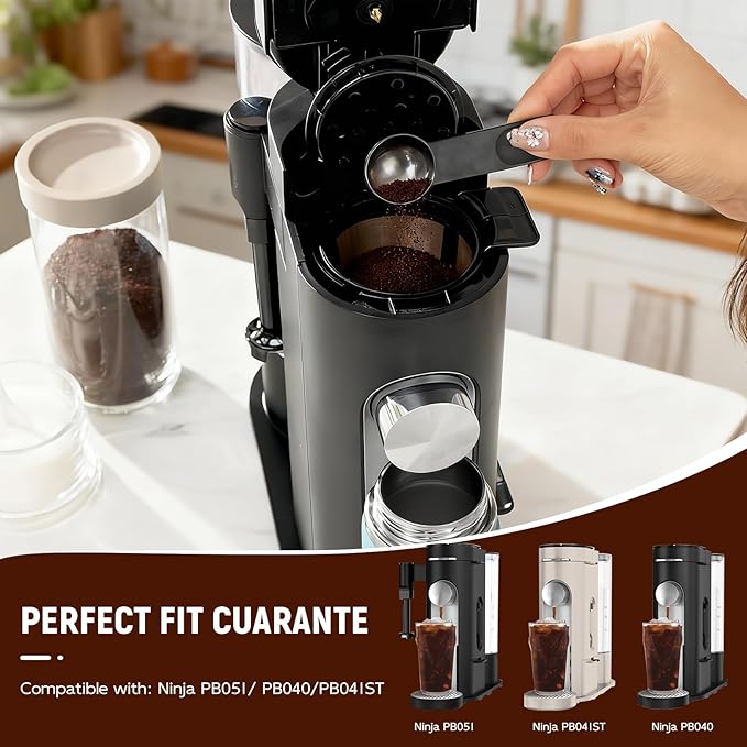Coffee Filter, Permanent Coffee Maker Filter for Ninja PB051, PB040, PB041ST - Stainless Steel Mesh, Dishwasher Safe & Eco-Friendly