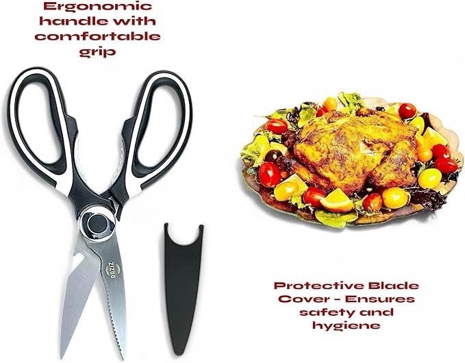 RAZIZ Kitchen Shears – Stainless Scissors, Heavy-Duty & Multiuse