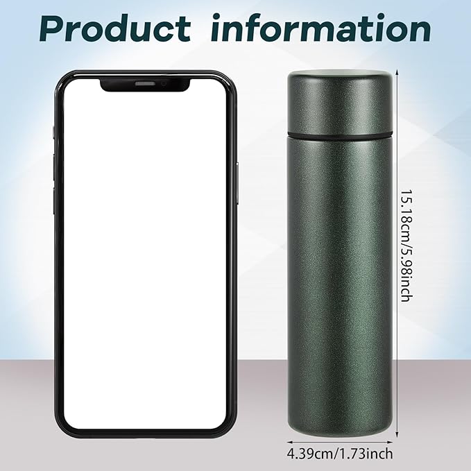 Irenare 5oz Mini Water Bottle Mini Insulated Stainless Steel Bottle Purse Water Bottle Cute Leak Proof Flask Keeps Drink Cold and Hot for Purse Women(Dark Green,1 Piece)