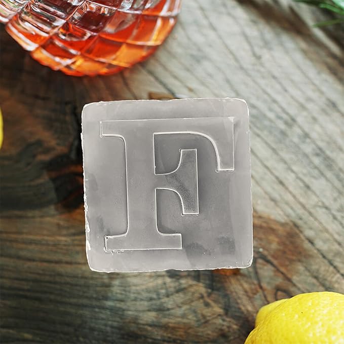 Letter F Monogram Ice Cube Mold Custom Ice Cube Mold 2 Inch Big Initials Silicone Ice Cube Tray Gifts for DAD Gifts for Him