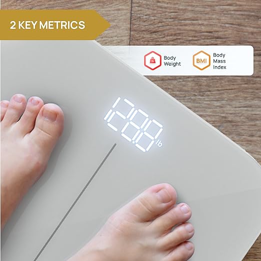 INEVIFIT Bathroom Scale, Highly Accurate Digital Bathroom Body Scale, Measures Weight up to 400 lbs. Includes Batteries