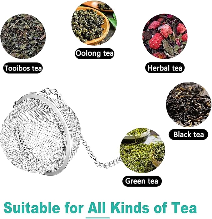 2Pack Tea Infuser with Cute Cat Charm,Premium Stainless Steel Loose Leaf Tea Strainer Tea Steeper Tea Ball Tea Infusers for Loose Tea