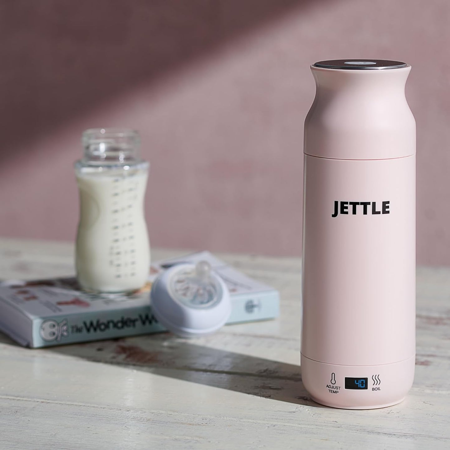 Electric Kettle - Travel Portable Heater for Coffee Tea Milk Soup - Stainless Steel Travel Water Boiler tea pot with Temperature Control - LED - Automatic Power Off - 450ml - Kitchen Appliance