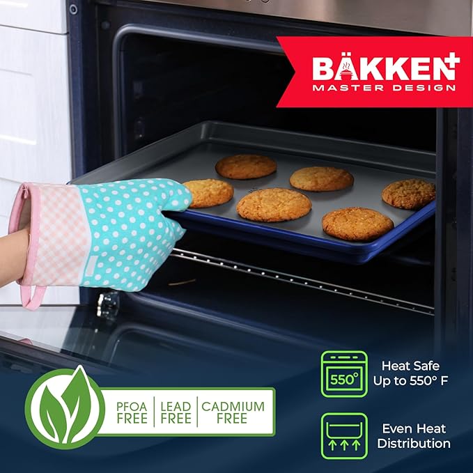 Bake with Elegance: 6-Cup Cake/Muffin Pan Set - Blue, Teal, Marble, Golden, Cream - Aluminized Steel with Ceramic Non-Stick Coating, PFOA & PFAS Free - Non-Toxic, Heavy-Duty Bakeware