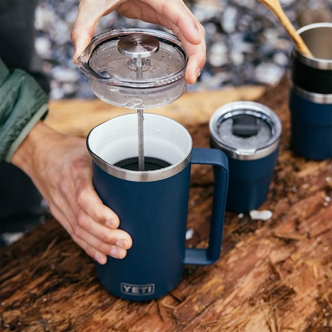 YETI Rambler 34 oz French Press with MagSlider Pitcher Lid Set, Cape Taupe